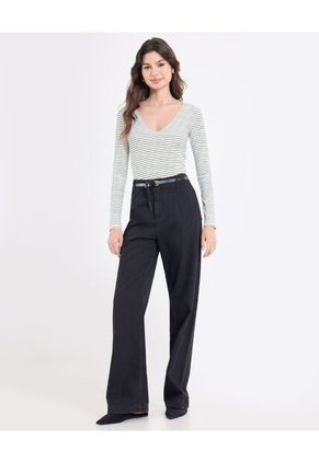 Body  Para Mujer Manga Larga Color Azul Marca Ostu #40200226