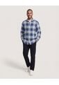 Camisa  Para Hombre Manga Larga Sin Bolsillo Cuello Casual M Color Gris Marca Ostu #60010873 de Ostu