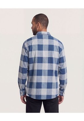 Camisa  Para Hombre Manga Larga Sin Bolsillo Cuello Casual M Color Gris Marca Ostu #60010873