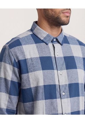 Camisa  Para Hombre Manga Larga Sin Bolsillo Cuello Casual M Color Gris Marca Ostu #60010873