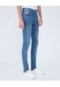 Jean Para Hombre Skinny Color Azul Medio Marca Ostu #60160415 de Ostu