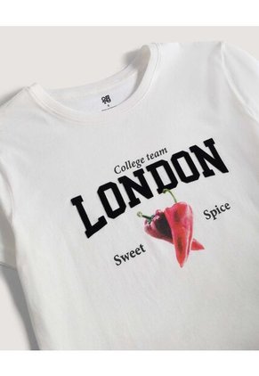 Camiseta  Para Mujer Manga Corta Cuello Redondo Color Marfil Marca Ostu #40092708