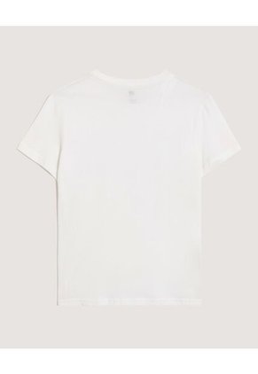 Camiseta  Para Mujer Manga Corta Cuello Redondo Color Marfil Marca Ostu #40092708