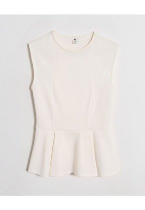 Camiseta  Para Mujer Manga Sisa Cuello Redondo Color Beige Marca Ostu #40092680