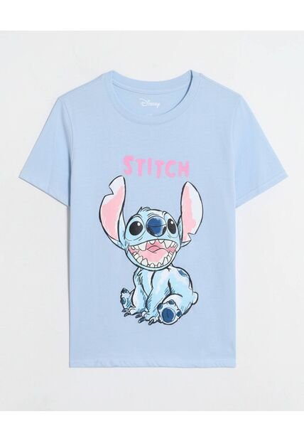 Camiseta  Para Mujer Manga Corta Cuello Redondo Color Celeste Marca Ostu #40092756