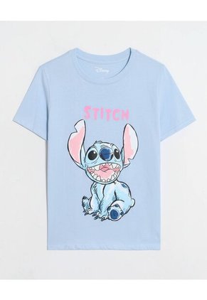 Camiseta  Para Mujer Manga Corta Cuello Redondo Color Celeste Marca Ostu #40092756