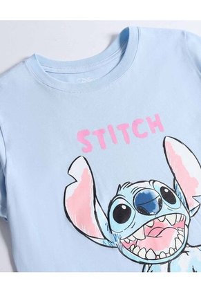 Camiseta  Para Mujer Manga Corta Cuello Redondo Color Celeste Marca Ostu #40092756