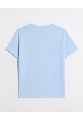 Camiseta  Para Mujer Manga Corta Cuello Redondo Color Celeste Marca Ostu #40092756