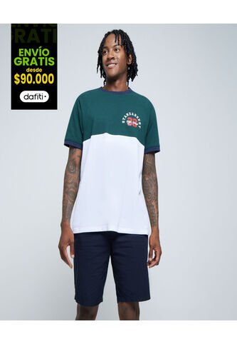 Camiseta Para Hombre Manga Corta Color Verde  Marca Ostu #60091318 Ostu