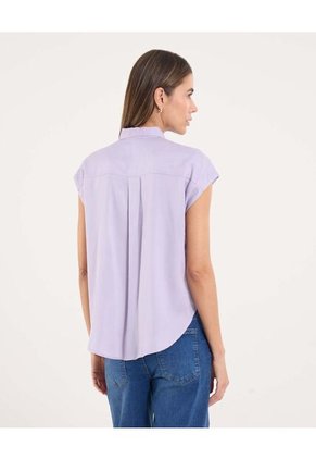 Camisa Para Mujer Manga Corta Color Morado Marca Ostu #40010336