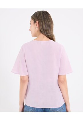 Blusa Para Mujer Manga Corta Color Rosa Marca Ostu #40121248
