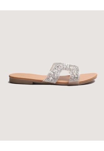 Sandalias  Para Mujer Sandalia Color Plata Marca Ostu #40690018 Ostu