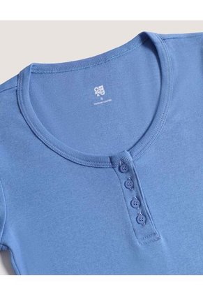 Camiseta  Para Mujer Manga Corta Cuello Redondo Color Azul Marca Ostu #40092699