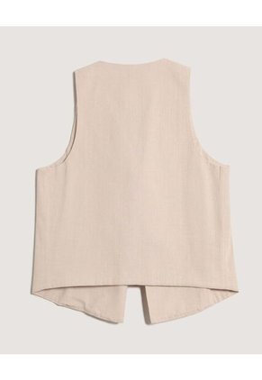 Chaleco  Para Mujer Plano Color Beige Marca Ostu #40250029