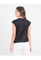 Camiseta  Para Mujer Manga Corta Cuello Redondo Color Negro Marca Ostu #40092788 de Ostu