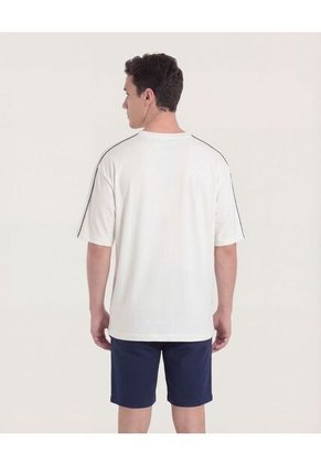 Camiseta  Para Hombre Manga Corta Cuello Redondo Color Crema Marca Ostu #60091832