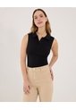 Polo Para Mujer Manga Sisa Color Negro Marca Ostu #40110183 de Ostu