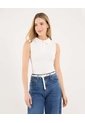 Polo Para Mujer Manga Sisa Color Crema Marca Ostu #40110184 de Ostu