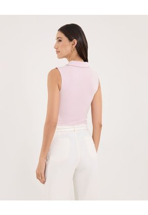 Polo Para Mujer Manga Sisa Color Rosa Marca Ostu #40110185