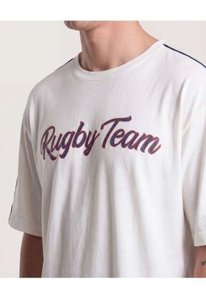 Camiseta  Para Hombre Manga Corta Cuello Redondo Color Crema Marca Ostu #60091832