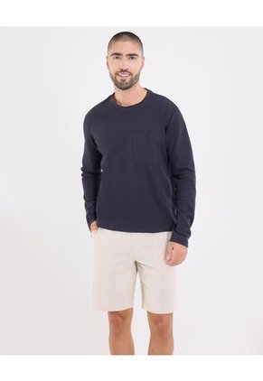 Camiseta  Para Hombre Manga Larga Cuello Redondo Color Azul Marca Ostu #60091871