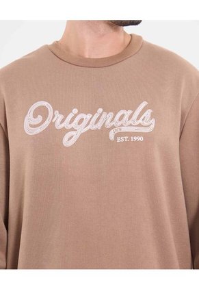 Buzo Para Hombre Cuello Redondo Color Café Marca Ostu #60060603