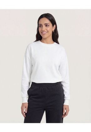 Buzo  Para Mujer Cuello Redondo Color Marfil Marca Ostu #40060433