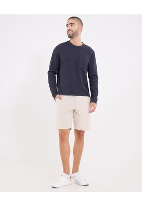 Camiseta  Para Hombre Manga Larga Cuello Redondo Color Azul Marca Ostu #60091871