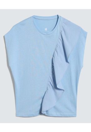 Camiseta Para Niña Manga Corta Color Celeste Marca Ostu #90090214