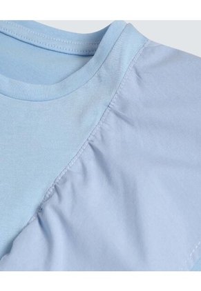 Camiseta Para Niña Manga Corta Color Celeste Marca Ostu #90090214