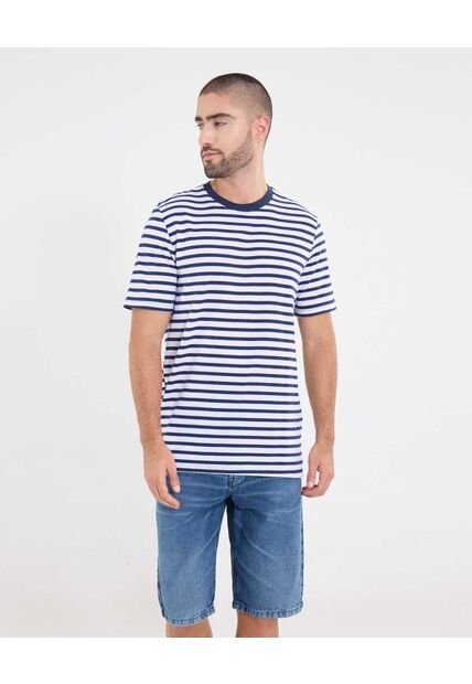 Camiseta  Para Hombre Manga Corta Cuello Redondo Color Blanco Marca Ostu #60091812