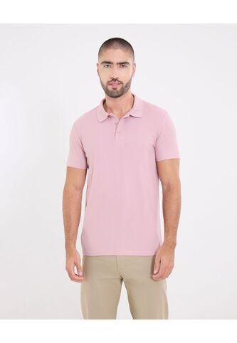 Polo  Para Hombre Cuello Tejido Sin Bolsillo Color Rosado Marca Ostu #60110864 Ostu