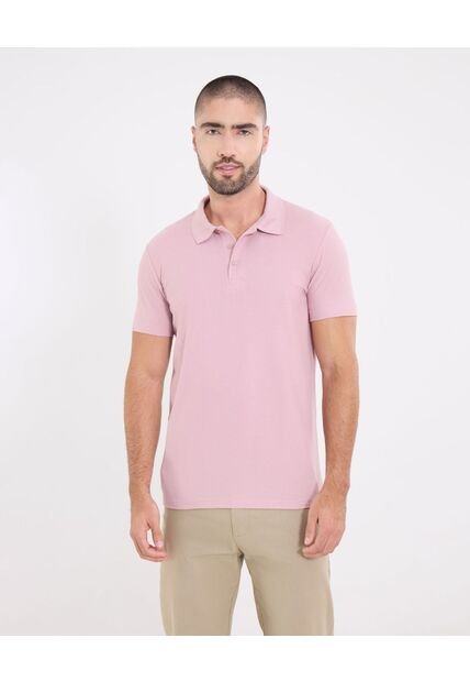 Polo  Para Hombre Cuello Tejido Sin Bolsillo Color Rosado Marca Ostu #60110864