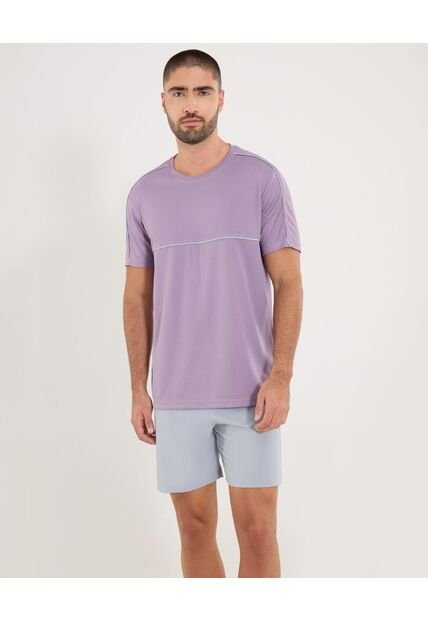 Camiseta  Para Hombre Manga Corta Cuello Redondo Color Morado Marca Ostu #60091805