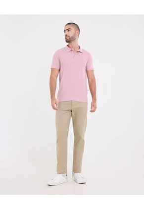 Polo  Para Hombre Cuello Tejido Sin Bolsillo Color Rosado Marca Ostu #60110864