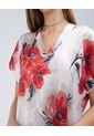 Blusa Para Mujer Manga Corta Color Rojo Marca Ostu #40121000 de Ostu