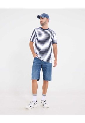 Camiseta  Para Hombre Manga Corta Cuello Redondo Color Blanco Marca Ostu #60091812