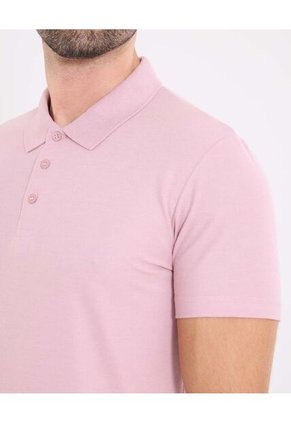 Polo  Para Hombre Cuello Tejido Sin Bolsillo Color Rosado Marca Ostu #60110864