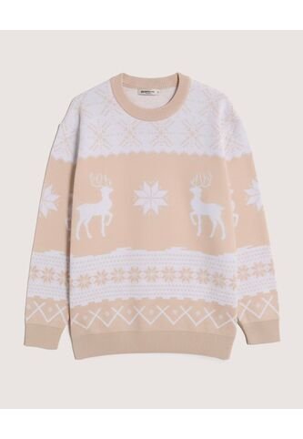 Saco Unisex Cuello Redondo Color Crema Marca Ostu #60330054 Ostu