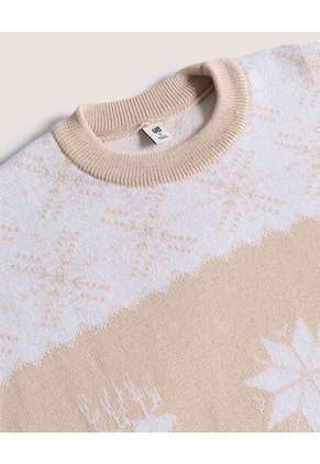 Saco Unisex Cuello Redondo Color Crema Marca Ostu #60330054