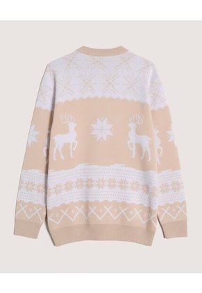 Saco Unisex Cuello Redondo Color Crema Marca Ostu #60330054