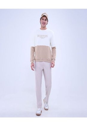 Buzo Para Hombre Cuello Redondo Color Crema Marca Ostu #60060449