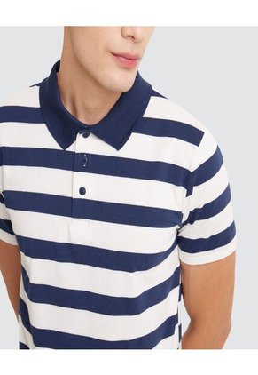 Polo Para Hombre Cuello Tejido Sin Bolsillo Color Azul  Marca Ostu #60110494