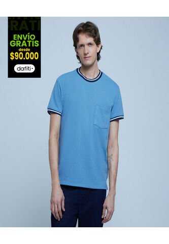 Camiseta Para Hombre Manga Corta Color Azul  Marca Ostu #60091228 Ostu