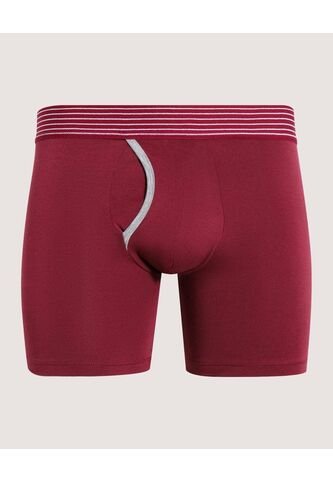 Boxer Para Hombre Bragueta Medio Algodón Color Vino Marca Ostu #60000503 Ostu