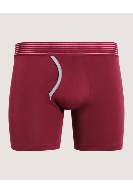 Boxer Para Hombre Bragueta Medio Algodón Color Vino Marca Ostu #60000503