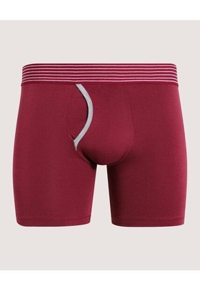 Boxer Para Hombre Bragueta Medio Algodón Color Vino Marca Ostu #60000503