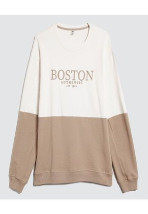 Buzo Para Hombre Cuello Redondo Color Crema Marca Ostu #60060449