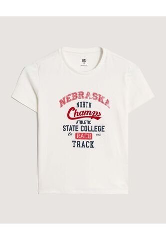 Camiseta  Infantil Niño Manga Corta Cuello Redondo Color Crema Marca Ostu #80090311 Ostu