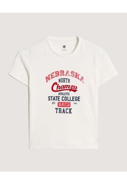 Camiseta  Infantil Niño Manga Corta Cuello Redondo Color Crema Marca Ostu #80090311